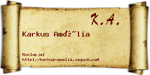 Karkus Amália névjegykártya