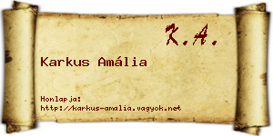 Karkus Amália névjegykártya